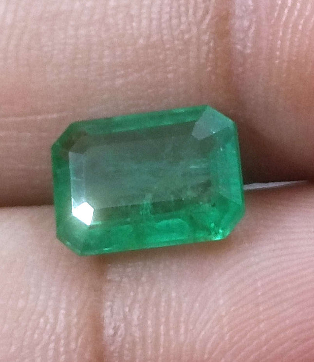 Zambian Emerald 2.76ct Certified Natural Medium Green Octagon Cut Loose Gemstone