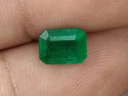 Zambian 1.65ct Deep Vivid Green Certified Natural Octagon Cut Loose Stone