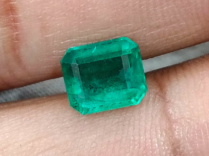 2.37ct Zambian Emerald, Certified Natural Medium Green Octagon Cut Gemstone