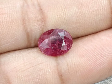 2.82ct Unheated Natural Ruby SGL Certified Mozambique Purplish Red Oval Cut Loose Gemstone