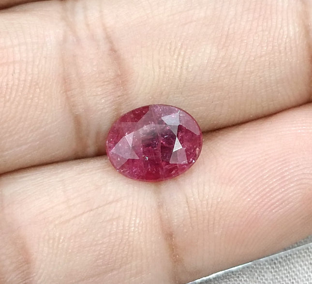 2.82ct Unheated Natural Ruby SGL Certified Mozambique Purplish Red Oval Cut Loose Gemstone