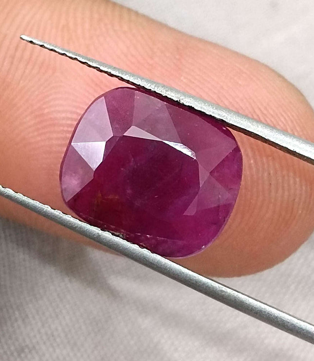 Natural Ruby 5.87ct Certified untreated Cushion Cut Loose Gemstone