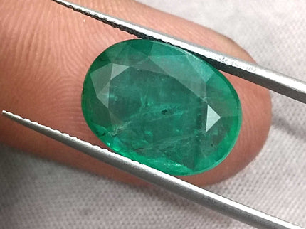 Natural Emerald 7.48ct Certified Deep Glass Green Oval Cut Loose Stone