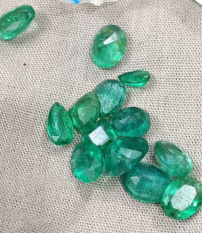 Zambian Emerald Parcel 15.33ct Natural mixed cut loose gemstones