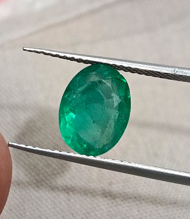1.74ct Natural Emerald Deep Green Zambia Oval Cut SGL Certified Minor Oil Gemstone