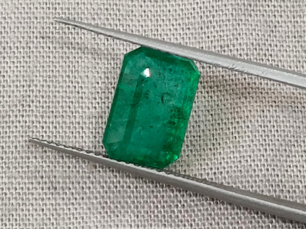 Zambian Emerald 3.20ct Certified Natural Deep Green Octagon Cut Loose Gemstone