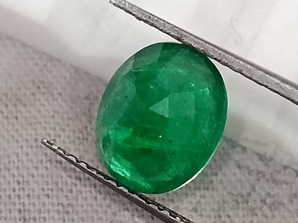 Vivid Green 1.95ct Zambian Emerald, Certified Natural Oval Cut Loose Stone