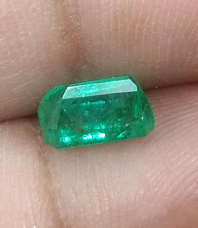 1.44ct Certified Panjshir Emerald, Natural Golden Green Stone