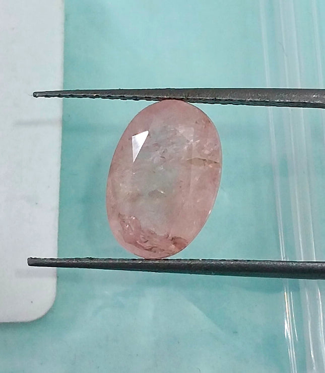 3.38ct Unheated Padparadscha Sapphire Natural GSI Certified Oval Orangy Pink Gemstone