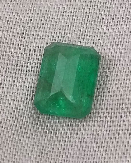 1.78ct GSI Certified Deep Glass Green Zambian Emerald Minor Oiled Loose Gemstone