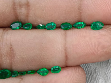 2.65ct Natural Emerald Parcel Vivid Deep Green Zambian Mixed Cut Loose Gemstones