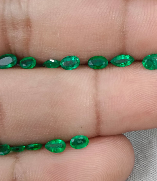 2.65ct Natural Emerald Parcel Vivid Deep Green Zambian Mixed Cut Loose Gemstones