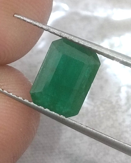 GSI USA Certified 1.68ct Deep Pure Green Natural Zambian Emerald Earth Mined Loose Gemstone