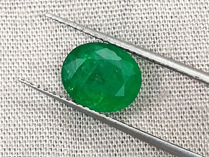 Vivid Green 1.95ct Zambian Emerald, Certified Natural Oval Cut Loose Stone