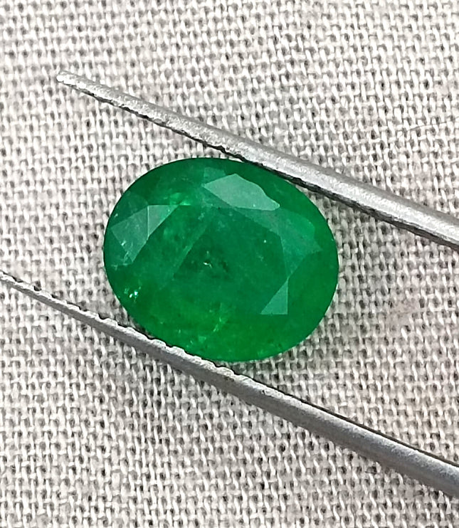 Vivid Green 1.95ct Zambian Emerald, Certified Natural Oval Cut Loose Stone