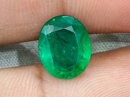 Zambian Emerald 2.68ct Vivid Green Certified Natural Oval Cut Loose Stone