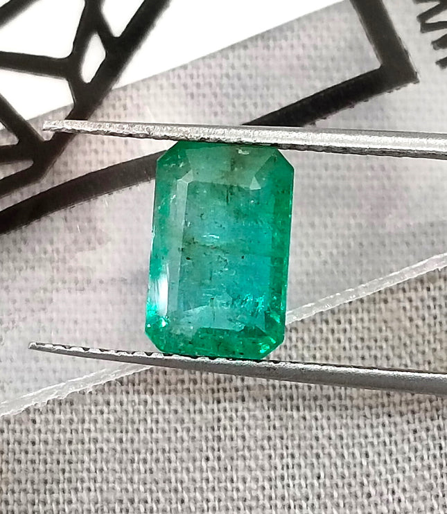 2.35ct Certified Zambian Natural Emerald Octagon Cut Loose Stone