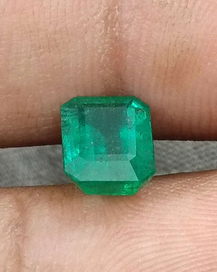 GSI Certified 1.87ct Medium Deep Green Zambian Emerald Minor Oiled Loose Gemstone