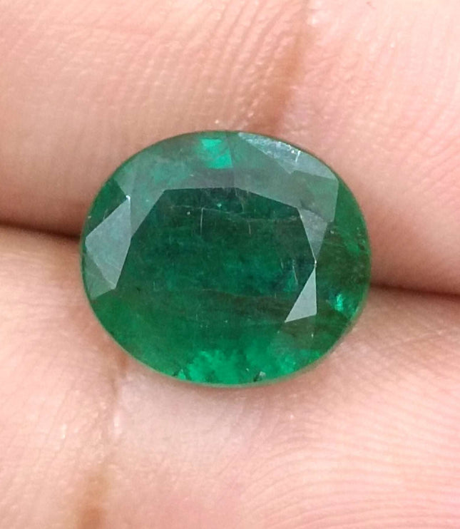 Natural Emerald 5.67ct Certified Zambian Origin Deep Green Stone.
