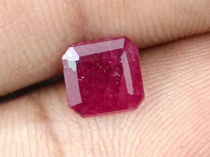 Mozambique Ruby 1.63ct Natural Certified Unheated Octagon Cut Gemstone