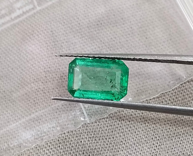 Panjshir Emerald 1.35ct Medium Green SGL Certified Octagon Cut Minor Oiled Gemstone