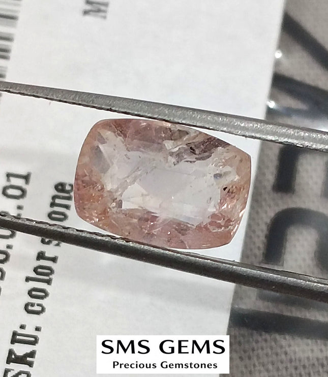 Untreated Padparadscha Sapphire 3.57ct Natural Certified Cushion Cut Orangy Pink Gemstone