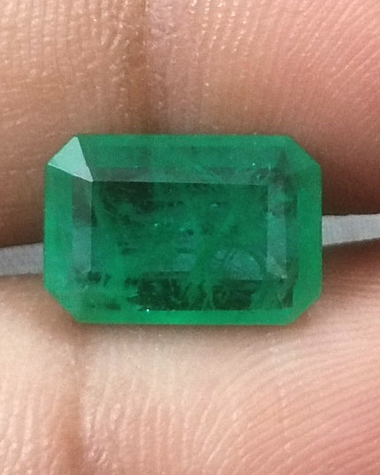 2.87ct GSI Certified Medium Green Zambian Emerald Minor Oiled Loose Gemstone