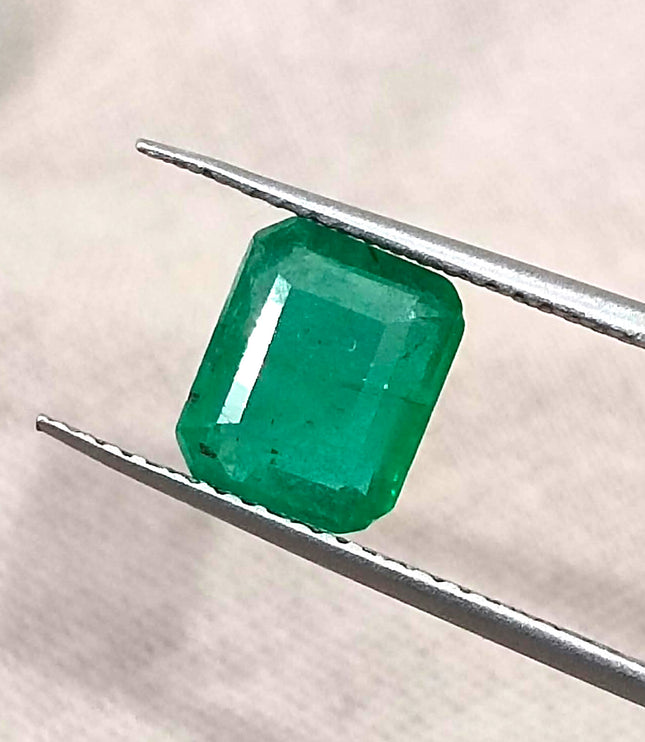 Zambian Emerald 1.60ct Natural Pure Lively Medium Deep Green Octagon Cut Loose Gemstone