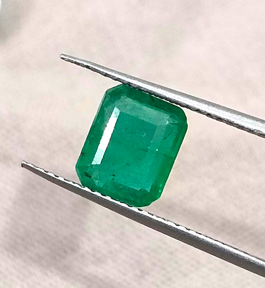 Zambian Emerald 1.60ct Natural Pure Lively Medium Deep Green Octagon Cut Loose Gemstone