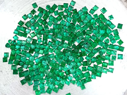 Emerald Lot Calibrated 16.20ct Medium Deep Vivid Green Princess Cut mm sizes Loose Gemstones