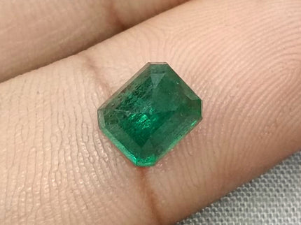 2.22ct Zambian Emerald, Dark Green Octagon Cut Certified Natural Loose Gemstone