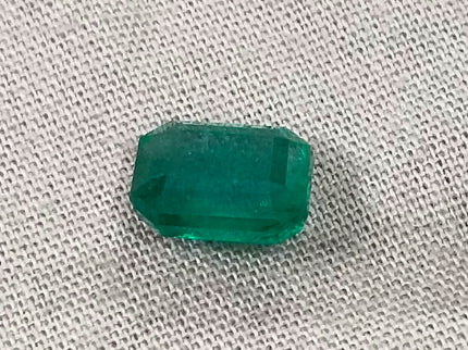 Zambian Emerald 2.45ct Certified Natural Deep Glass Green Octagon Cut Loose Gemstone