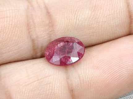 2.82ct Unheated Natural Ruby SGL Certified Mozambique Purplish Red Oval Cut Loose Gemstone