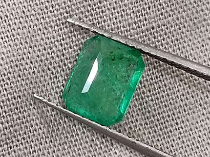 Zambian Emerald 1.62ct Certified Natural Octagon Cut Loose Gemstone