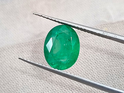 2.83ct Emerald Natural Medium Deep Pure Green Oval SGL Certified Loose Gemstone