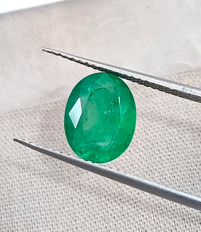 2.83ct Emerald Natural Medium Deep Pure Green Oval SGL Certified Loose Gemstone