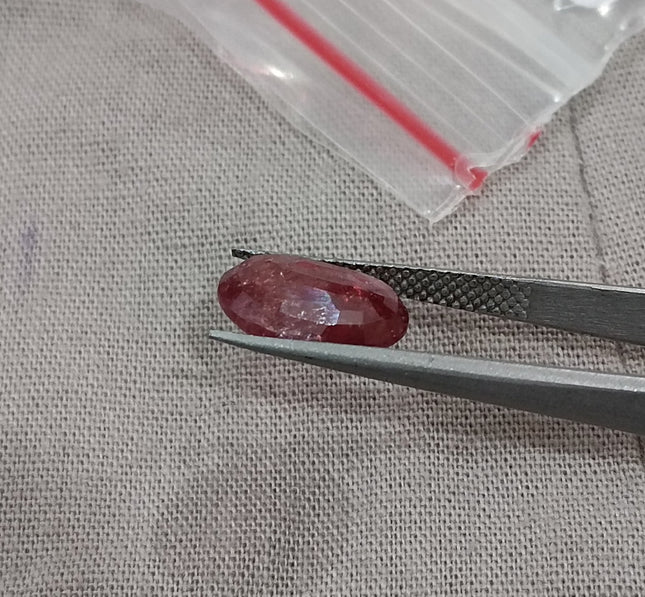 3.22ct Untreated Mozambique Ruby Natural SGL Certified Wine Red Oval Cut Gemstone