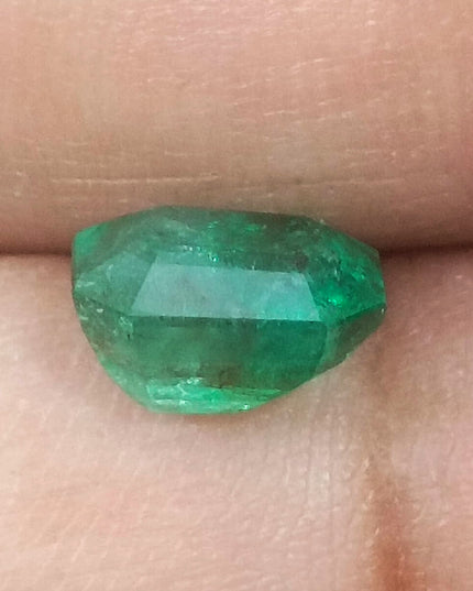 2.36ct GSI Certified Deep Green Zambian Emerald Earth Mined Loose Gemstone