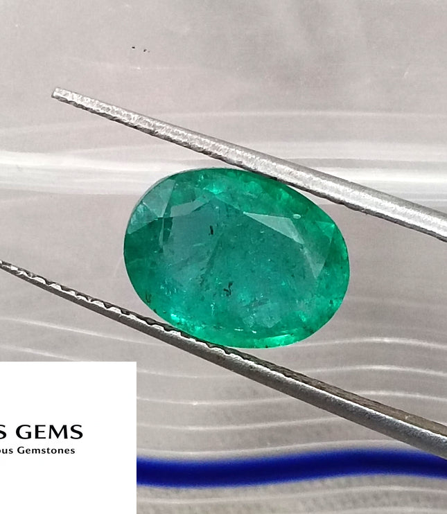 Zambian Emerald 2.51ct Certified Natural Medium Deep Green Minor Oiled Loose Gemstone