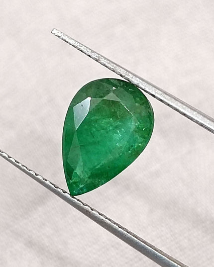 2.31ct GSI Certified Deep Green Zambian Emerald Minor Oiled Loose Gemstone