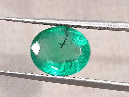 1.64ct Emerald Natural Zambia Vivid Medium Deep Green Oval Gemstone