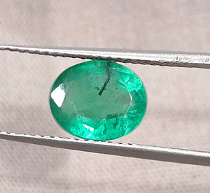 1.64ct Emerald Natural Zambia Vivid Medium Deep Green Oval Gemstone