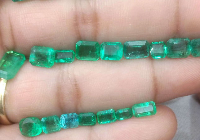 20.64ct Medium to Vivid Green Zambian Emerald Parcel Minor Oiled Loose Gemstones