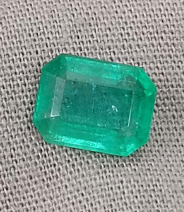 Natural Zambian Emerald 2.14ct Medium Light Green Octagon Cut Loose Gemstone