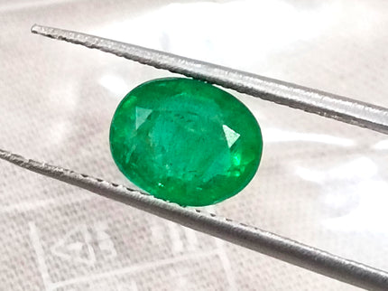 1.70ct Natural Panjshir Emerald Medium Vivid Green Oval Cut Loose Gemstone