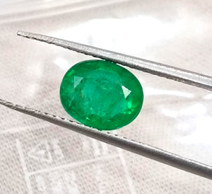 1.70ct Natural Panjshir Emerald Medium Vivid Green Oval Cut Loose Gemstone