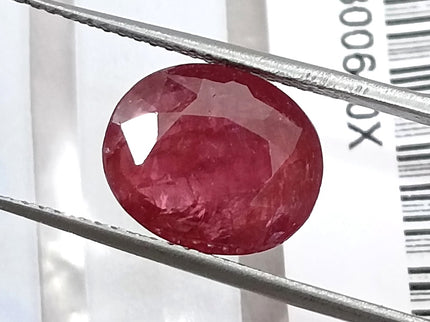 3.76ct Untreated Mozambique Ruby Natural Wine Red SGL Certified Oval Cut Gemstone