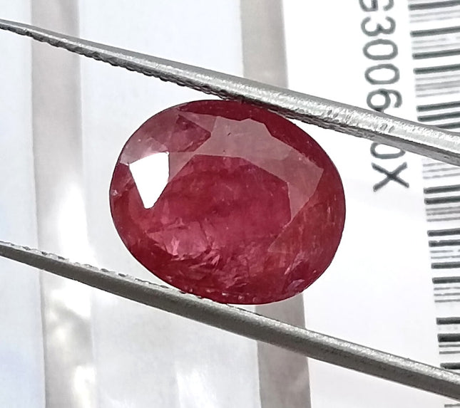 3.76ct Untreated Mozambique Ruby Natural Wine Red SGL Certified Oval Cut Gemstone