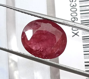 3.76ct Untreated Mozambique Ruby Natural Wine Red SGL Certified Oval Cut Gemstone