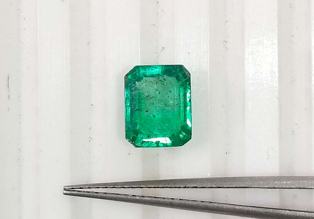 GSI Certified 1.70ct Medium Deep Green Zambian Emerald Minor Oiled Loose Gemstone